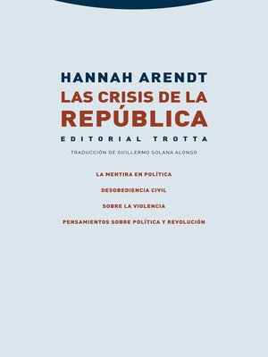 cover image of Las crisis de la República
